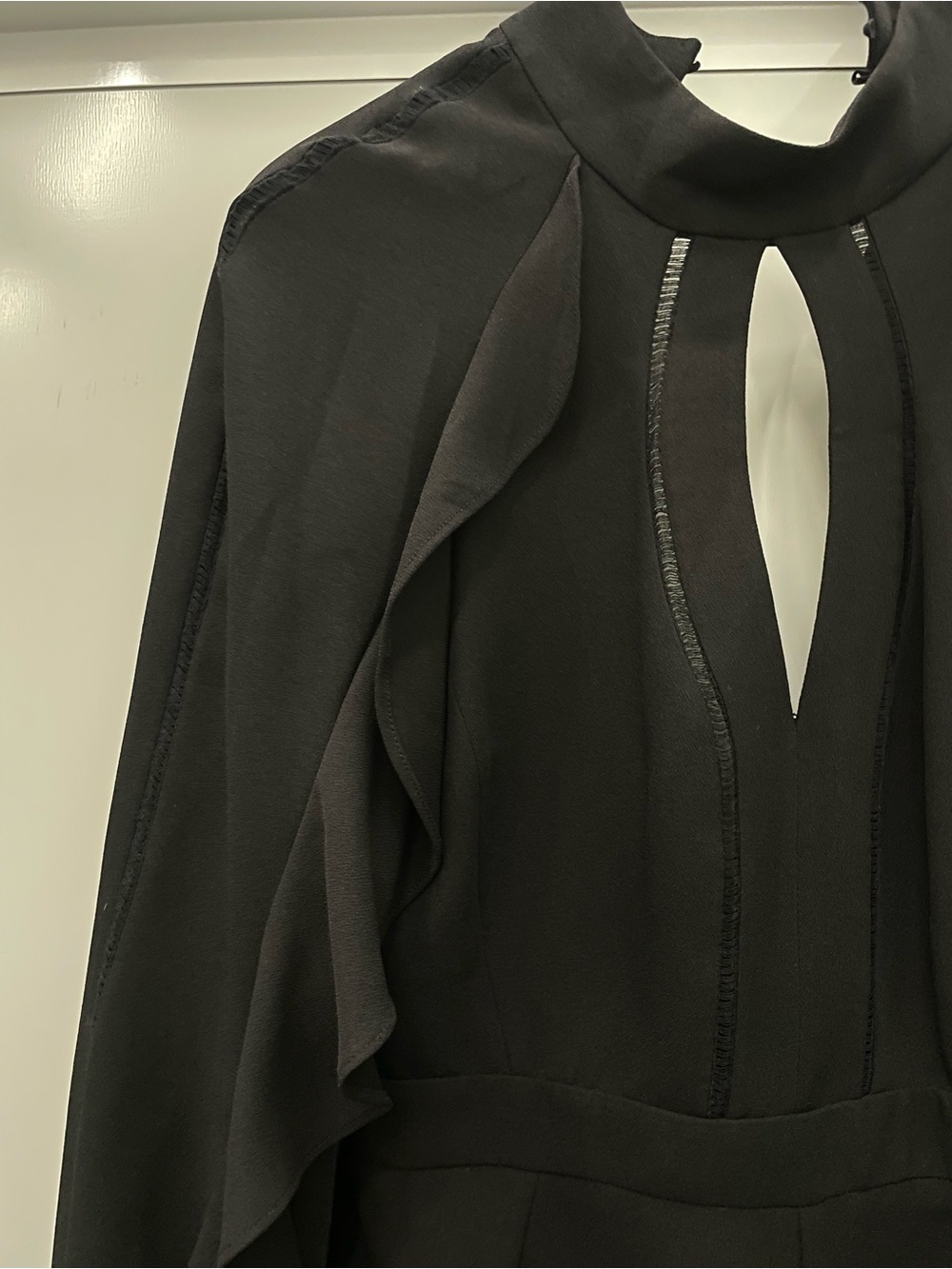 BCBGMaxAzria Black Ruffle Romper - Picture 3 of 6